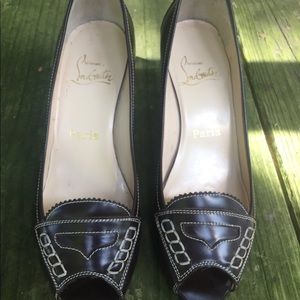 AUTHENTIC Christian Louboutin White Stitch Heels